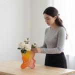 Elegant Clock with Flower Vase for Home Decor