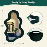 Emerald Green Wavy Wall Mirror for Home Decor