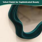 Emerald Green Wavy Wall Mirror for Home Decor