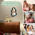 Emerald Green Wavy Wall Mirror for Home Decor