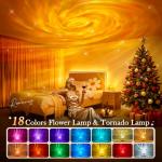 Colorful Flower Lamp with Planetarium Projector Lights