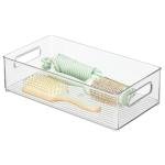 Clear Stackable Bathroom Storage Bin with Handles