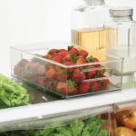 Clear Stackable Bathroom Storage Bin with Handles