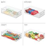 Clear Stackable Bathroom Storage Bin with Handles