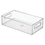 Clear Stackable Bathroom Storage Bin with Handles