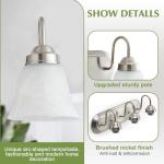 Modern 3-Light Vanity Fixtures in Brushed Nickel