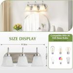 Modern 3-Light Vanity Fixtures in Brushed Nickel