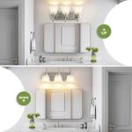 Modern 3-Light Vanity Fixtures in Brushed Nickel