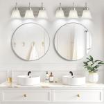 Modern 3-Light Vanity Fixtures in Brushed Nickel