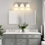 Modern 3-Light Vanity Fixtures in Brushed Nickel