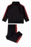 adidas Boys 2-Piece Track Set, Black/Red, Size 5