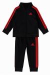 adidas Boys 2-Piece Track Set, Black/Red, Size 5