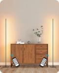 Dimmable LED Corner Floor Lamps with Remote, Set of 2