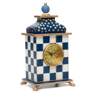 MACKENZIE-CHILDS Blue-and-White Decorative Desk Clock