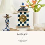 MACKENZIE-CHILDS Blue-and-White Decorative Desk Clock