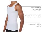 Hanes Men's Moisture-Wicking Cotton Tank Undershirts 6-Pack