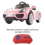 Pink Remote Control Ride On Sports Car for Kids