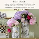 MACKENZIE-CHILDS Tall Butterfly Toile Ceramic Vase