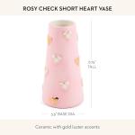 MACKENZIE-CHILDS Pink and White Heart Vase