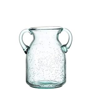 Elegant Bluish Glass Vase with Double Ears