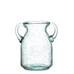 Elegant Bluish Glass Vase with Double Ears