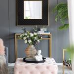 A&B Home Amber Fluted Decorative Glass Vase