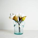 Elegant Bluish Glass Vase with Double Ears