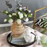 A&B Home Amber Fluted Decorative Glass Vase