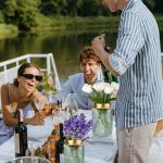 2-Pack Green Fluted Glass Vases with Gold Tops