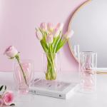 Modern Pink Glass Bubble Vase for Home Decor