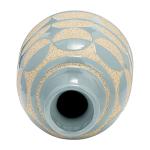 Ceramic Half Circle Vase - Blue and Tan