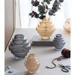 A&B Home Amber Fluted Decorative Glass Vase