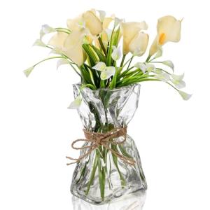 Clear Irregular Glass Vase with Hemp Rope