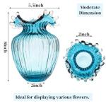 ZAVOOS Modern Hand Blown Blue Glass Vase
