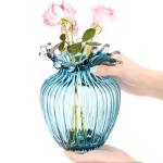 ZAVOOS Modern Hand Blown Blue Glass Vase