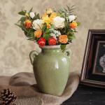 8 Inch Vintage Ceramic Rustic Flower Vase