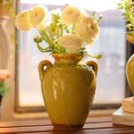 8 Inch Vintage Ceramic Rustic Flower Vase