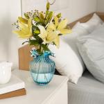 ZAVOOS Modern Hand Blown Blue Glass Vase