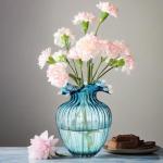 ZAVOOS Modern Hand Blown Blue Glass Vase