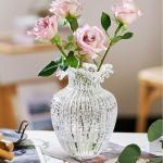 Luminous Waves Glass Flower Vase for Home Decor