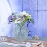 Luminous Waves Glass Flower Vase for Home Decor