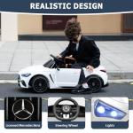 Licensed Mercedes-Benz Kids Electric Car by TOBBI, Children Ride On Toy, Battey-Powered Vehicle with Parental Remote Control/Soft Start/3 Speeds/Horn & LED for Toddlers Ages 3-6 Years-White