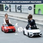 Licensed Mercedes-Benz Kids Electric Car by TOBBI, Children Ride On Toy, Battey-Powered Vehicle with Parental Remote Control/Soft Start/3 Speeds/Horn & LED for Toddlers Ages 3-6 Years-White