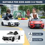 Licensed Mercedes-Benz Kids Electric Car by TOBBI, Children Ride On Toy, Battey-Powered Vehicle with Parental Remote Control/Soft Start/3 Speeds/Horn & LED for Toddlers Ages 3-6 Years-White