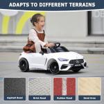 Licensed Mercedes-Benz Kids Electric Car by TOBBI, Children Ride On Toy, Battey-Powered Vehicle with Parental Remote Control/Soft Start/3 Speeds/Horn & LED for Toddlers Ages 3-6 Years-White