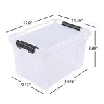 Drephia 4 Pack Clear Plastic Storage Bins with Wheels
