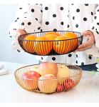Large Round Acrylic Metal Wire Fruit Basket