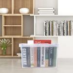 Drephia 4 Pack Clear Plastic Storage Bins with Wheels