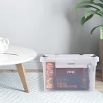 Drephia 4 Pack Clear Plastic Storage Bins with Wheels