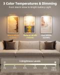 EZVALO Picture Lights for Wall, 13in Wireless Rechargeable 4000mAh LED Art Lights with Remote, Dimmable 3 Color Temps Painting Lights for Gallery, Living Room, Hallway (Gold, 2 Pack)